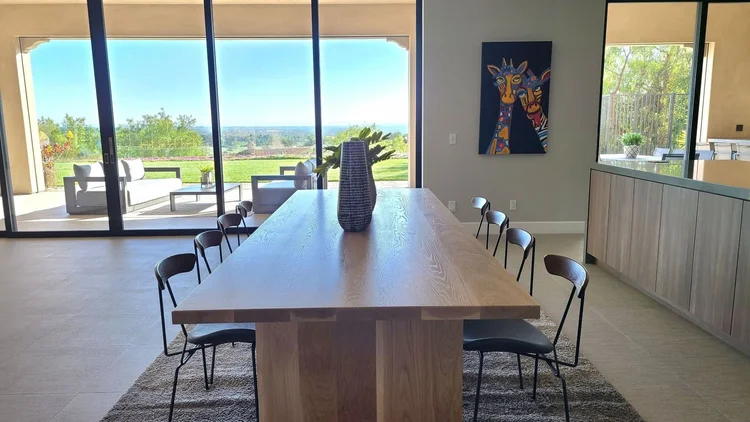 large rectangular table and minimalist chairs